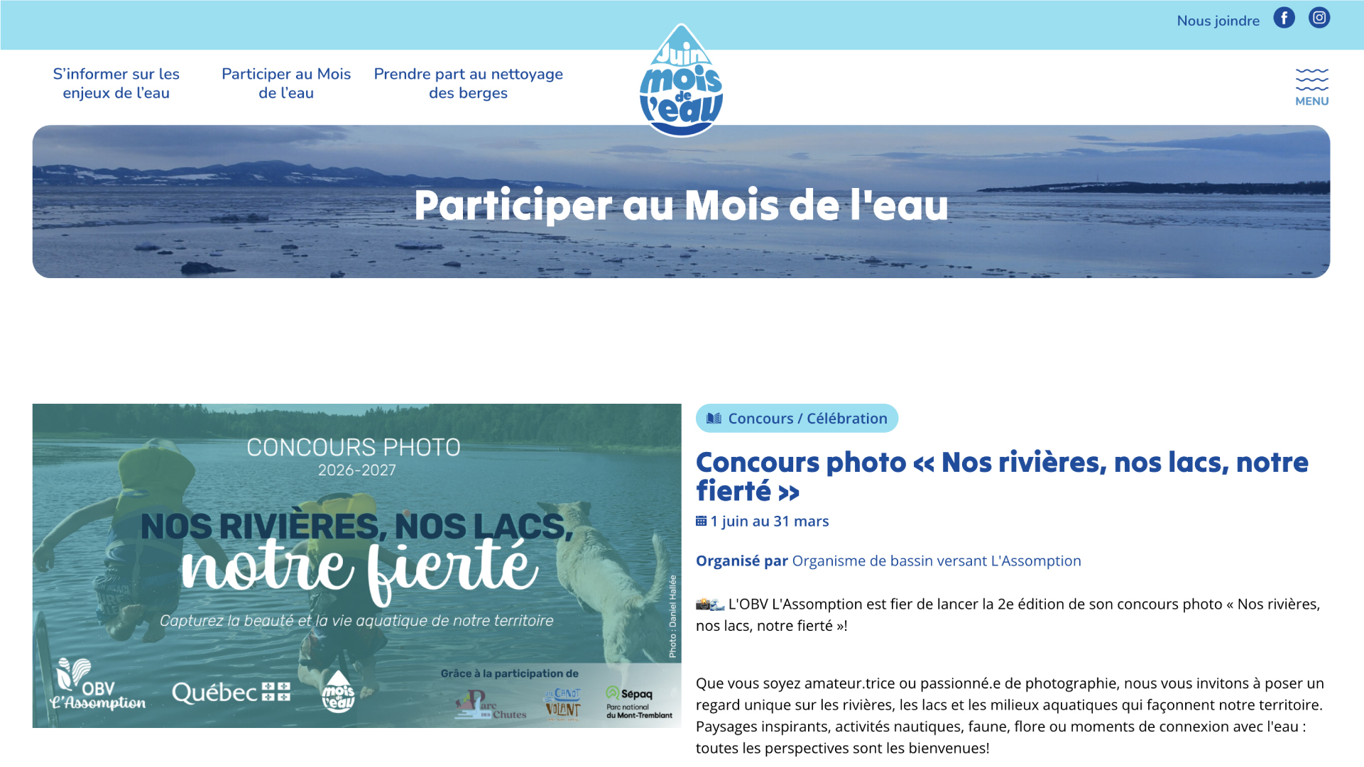 Page de détail d’une activité