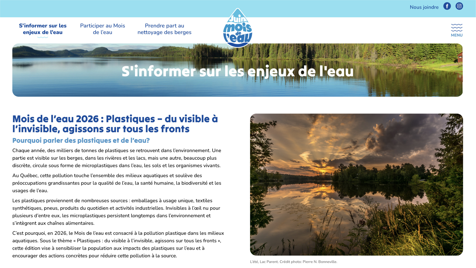 Page de présentation de l’édition en cours