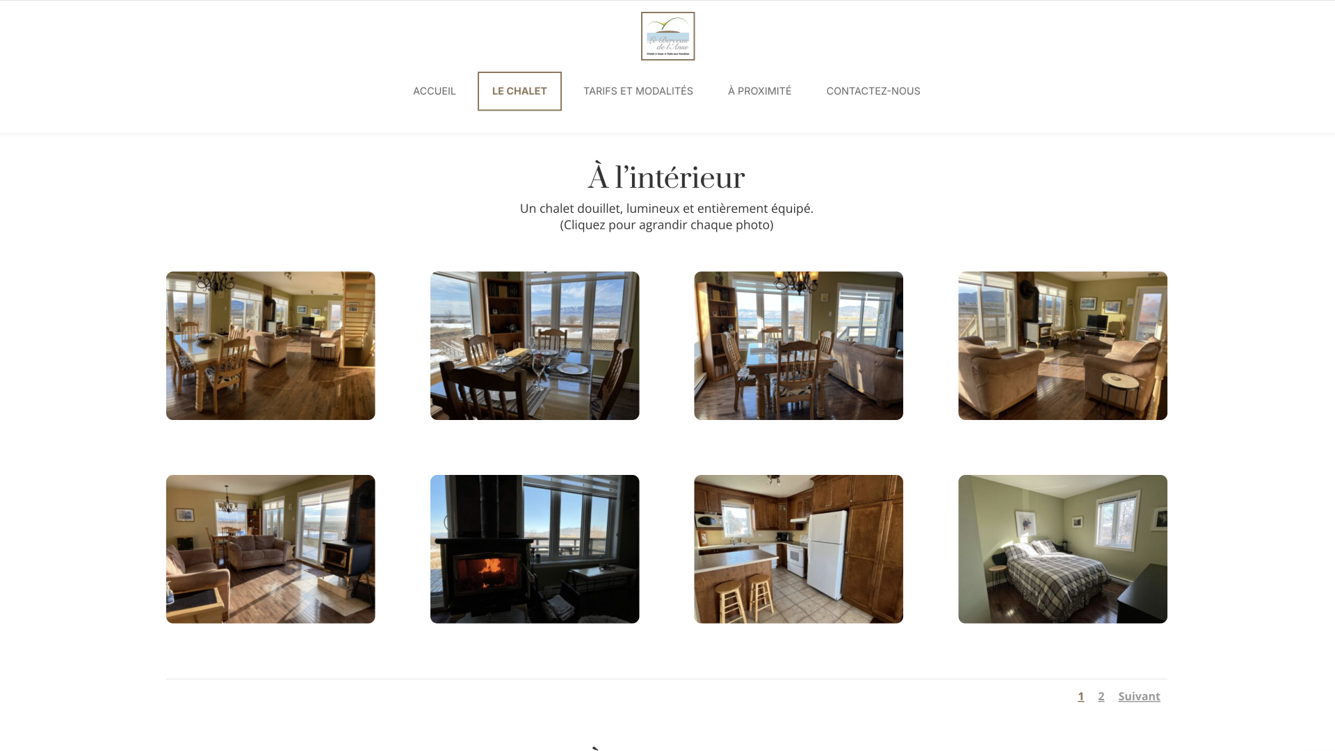 Page Notre chalet - Galerie-photos intérieure et extérieure